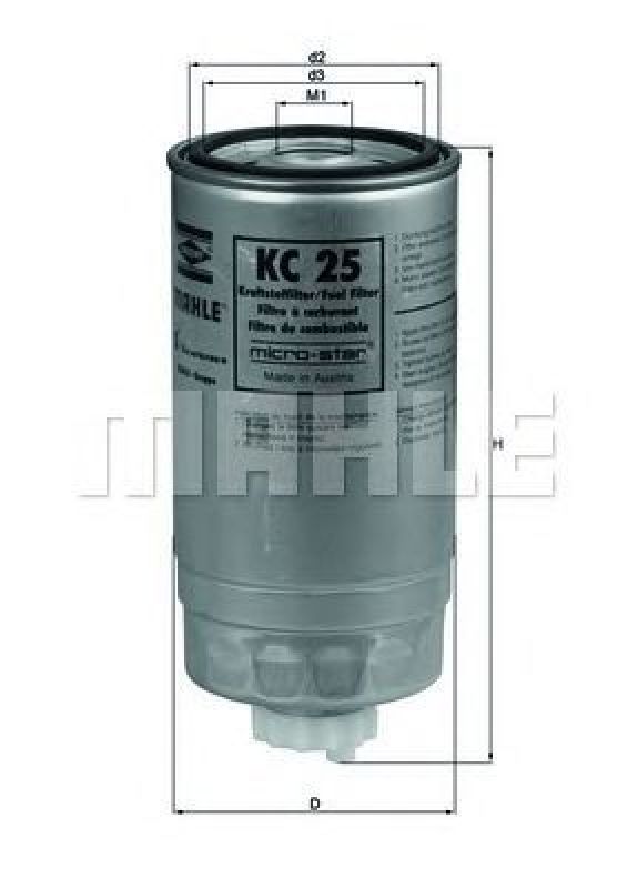 KC 25 KNECHT 77156003 - Fuel filter
