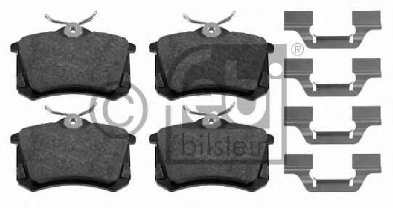 FEBI BILSTEIN 20168 - Brake Pad Set, disc brake Rear Axle CITROËN, LANCIA, VW, FIAT, SKODA, PEUGEOT