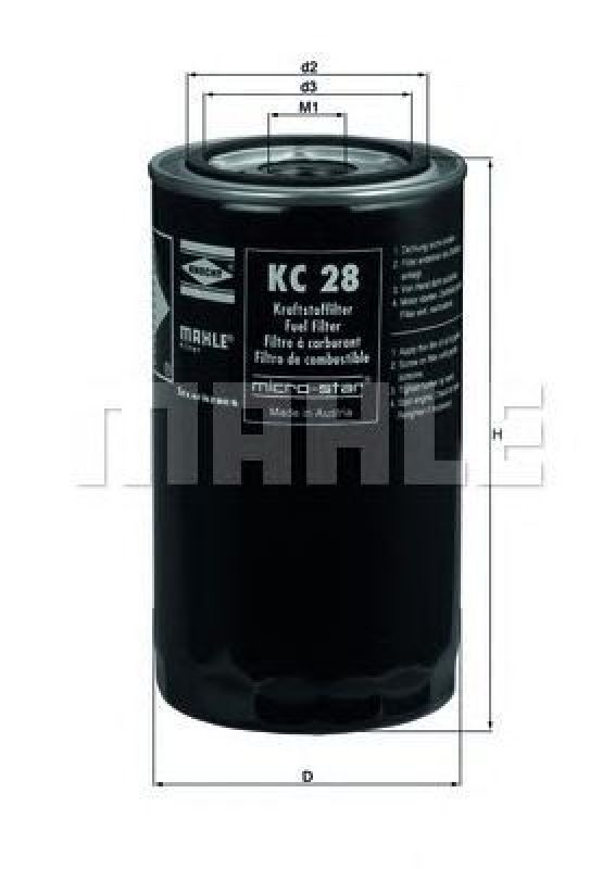KC 28 KNECHT 78403701 - Fuel filter