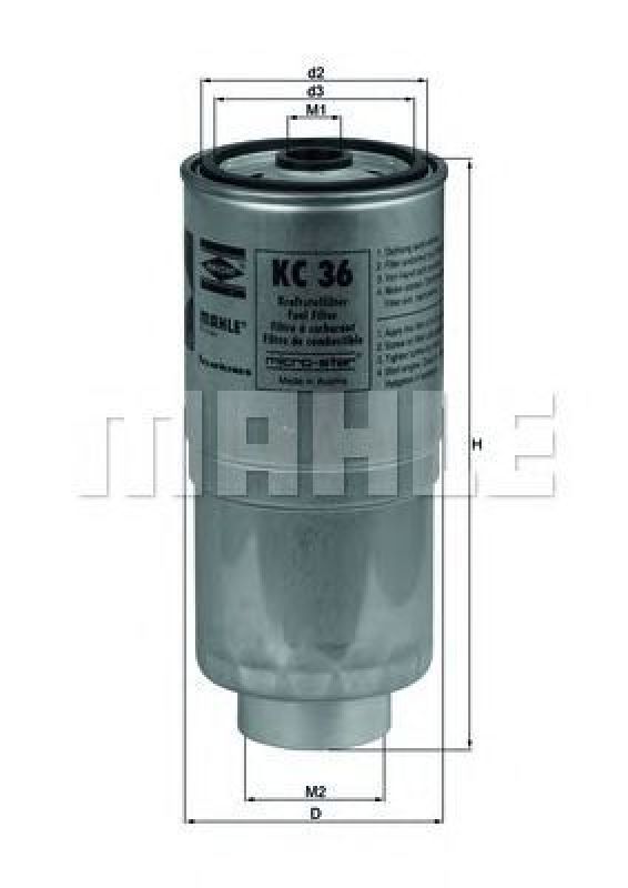 KC 36 KNECHT 78626061 - Fuel filter