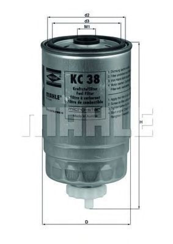 KC 38 KNECHT 77425655 - Fuel filter