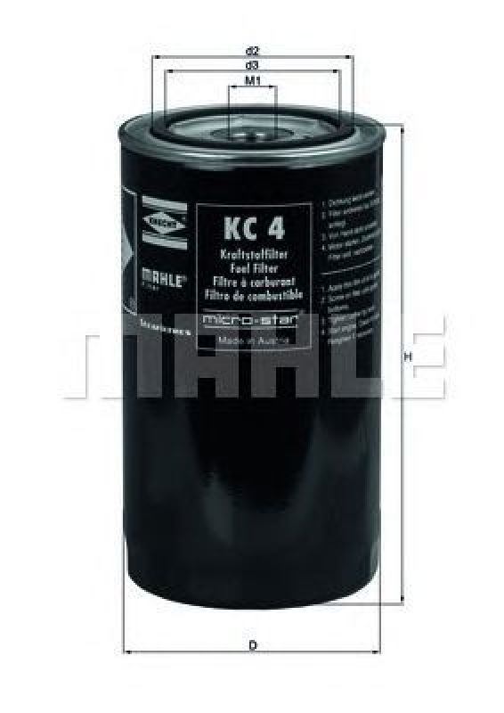 KC 4 KNECHT 78110694 - Fuel filter