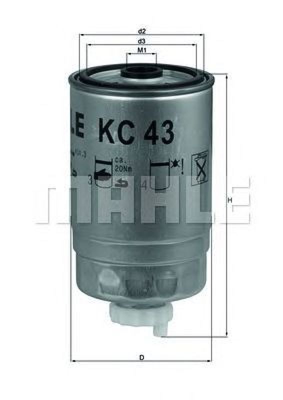 KC 43 KNECHT 78687337 - Fuel filter IVECO, MULTICAR