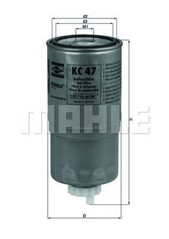 KC 47 KNECHT 78619140 - Fuel filter