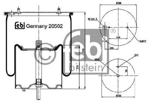 FEBI BILSTEIN 20502 - Boot, air suspension Rear Axle left and right SCANIA