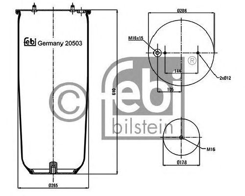 FEBI BILSTEIN 20503 - Boot, air suspension Rear Axle left and right SCANIA