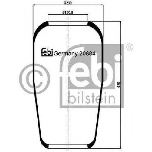 FEBI BILSTEIN 20884 - Boot, air suspension Rear Axle left and right | Front Axle left and right MAN