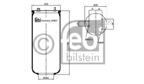 FEBI BILSTEIN 20887 - Boot, air suspension Rear Axle left and right DAF