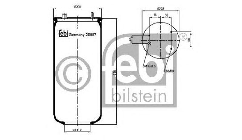 FEBI BILSTEIN 20887 - Boot, air suspension Rear Axle left and right DAF