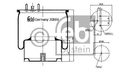 FEBI BILSTEIN 20889 - Boot, air suspension Rear Axle left and right DAF