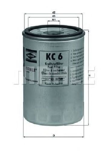 KC 6 KNECHT 77639214 - Fuel filter IVECO, ASTRA, NEOPLAN, DEUTZ-FAHR, FENDT