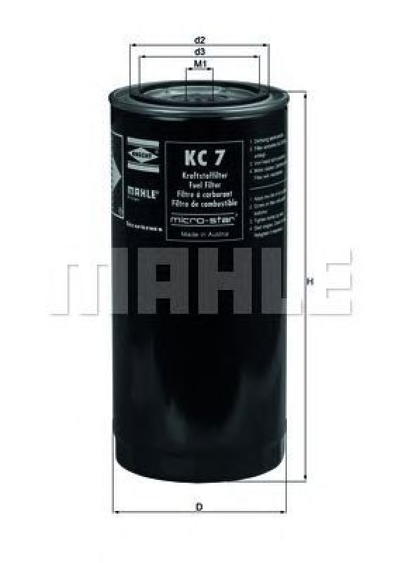 KC 7 KNECHT 77002926 - Fuel filter NEOPLAN, DAF