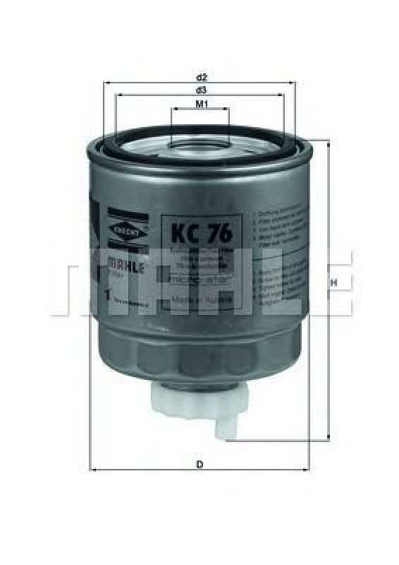 KC 76 KNECHT 79602061 - Fuel filter