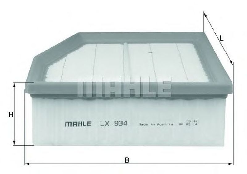 LX 934 KNECHT 76563639 - Air Filter Left VW