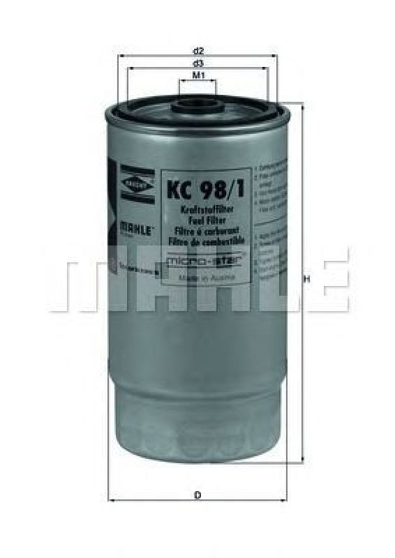 KC 98/1 KNECHT 79896176 - Fuel filter