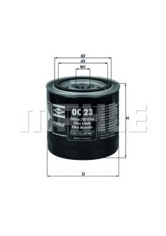 OC 23 KNECHT 72014652 - Oil Filter MOSKVICH, FORD OTOSAN