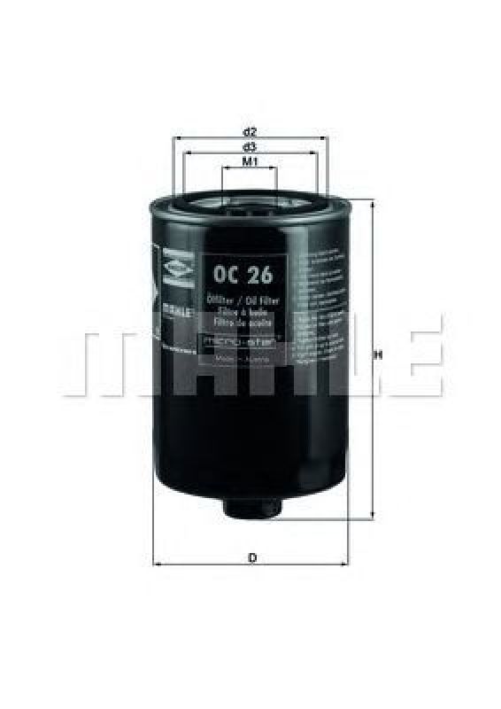 OC 26 KNECHT 72013076 - Oil Filter DEUTZ-FAHR, FENDT, JOHN DEERE