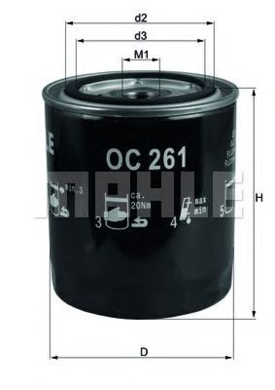 OC 261 KNECHT 79655572 - Oil Filter LAND ROVER, MORGAN