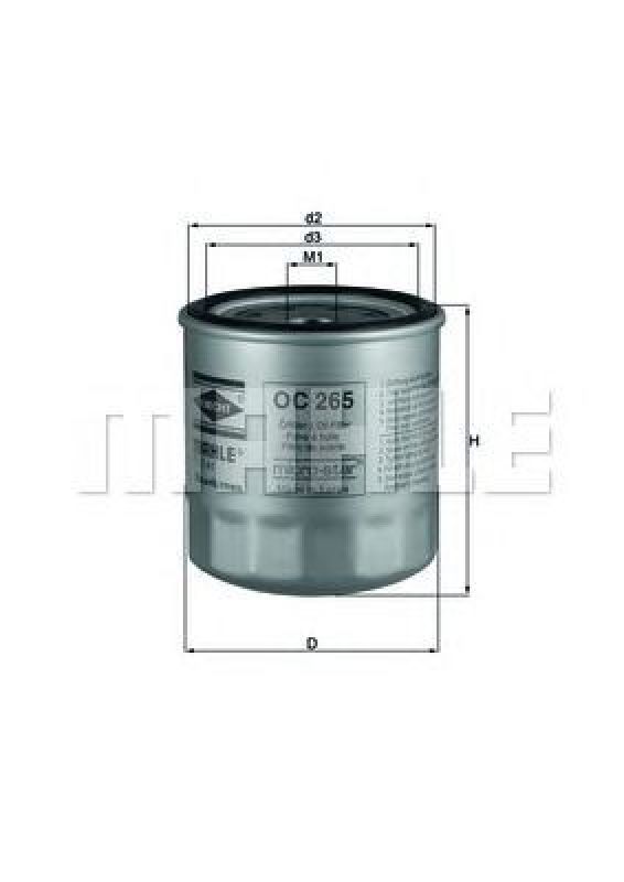 OC 265 KNECHT 79893553 - Oil Filter OPEL, CHERY, ISUZU