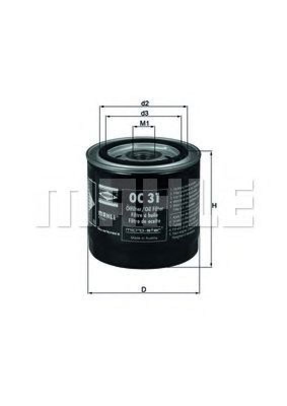 OC 31 KNECHT 72014009 - Oil Filter