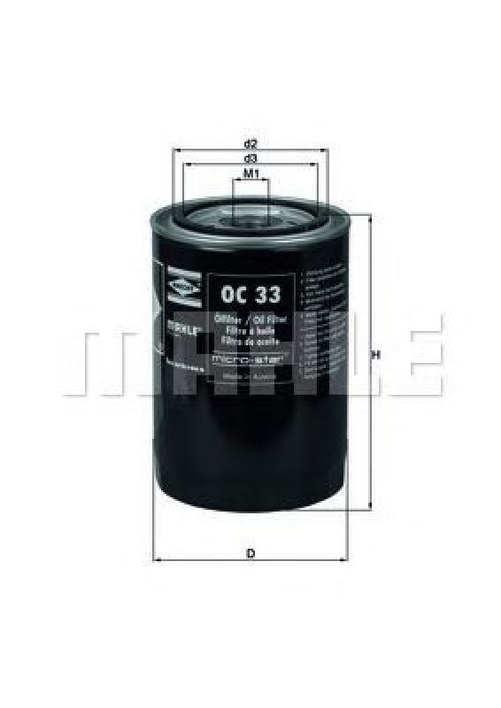 OC 33 KNECHT 77640873 - Oil Filter NISSAN, BMC