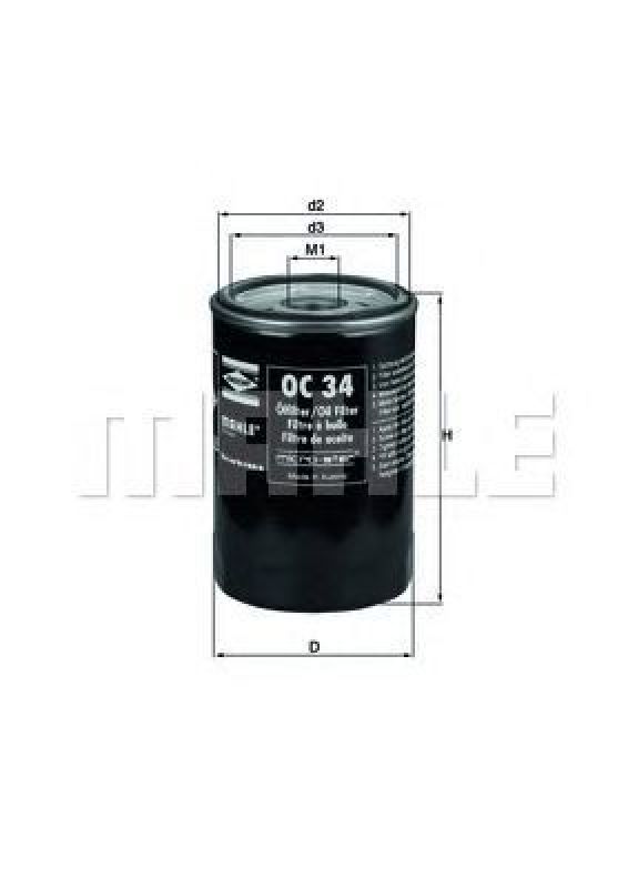 OC 34 KNECHT 77500416 - Oil Filter