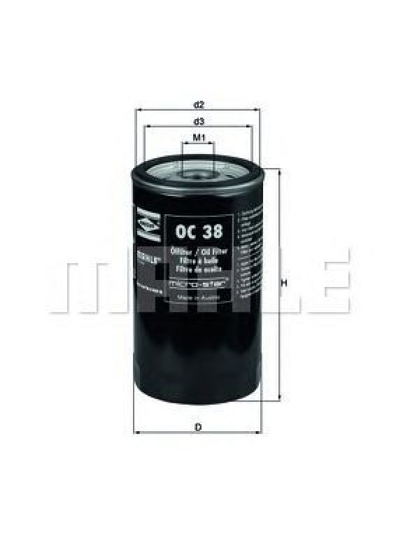 OC 38 KNECHT 77641525 - Oil Filter