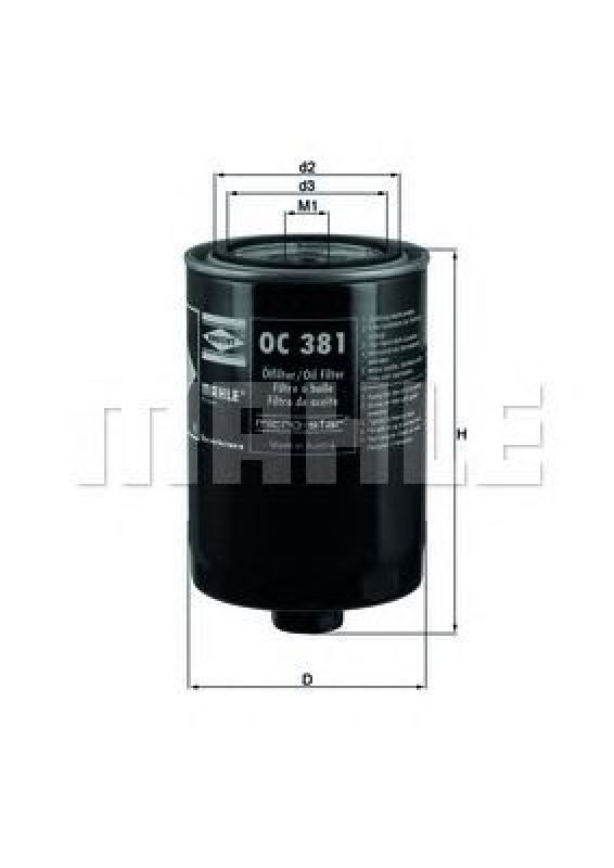 OC 381 KNECHT 76631303 - Oil Filter FENDT