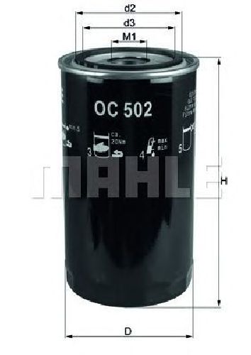 OC 502 KNECHT 76832216 - Oil Filter IVECO, AVIA, IRISBUS, GINAF, OPTARE, DAF, TERBERG-BENSCHOP