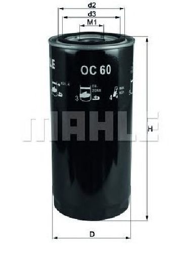 OC 60 KNECHT 72013001 - Oil Filter NEOPLAN, FENDT, DEUTZ-FAHR