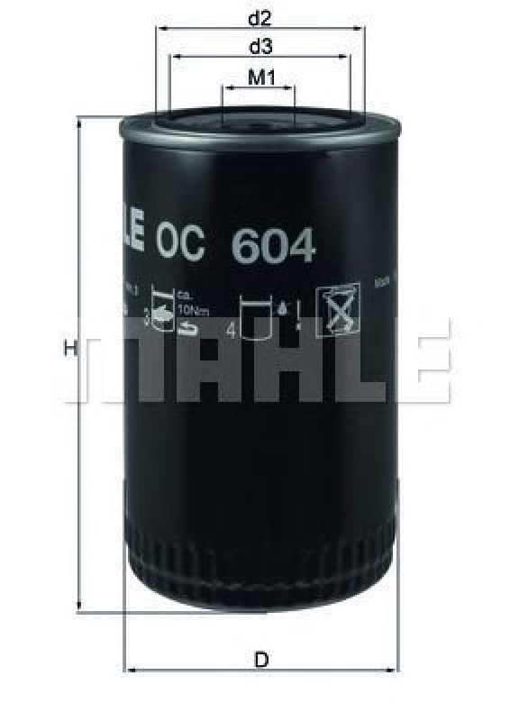 OC 604 KNECHT 70511536 - Oil Filter DAF, SOLARIS, BMC, OTOKAR, KAMAZ