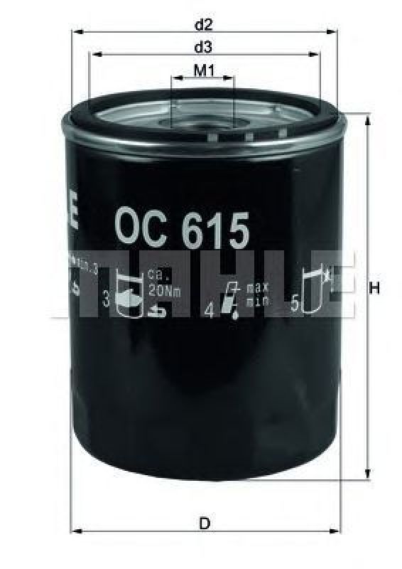 OC 615 KNECHT 70511943 - Oil Filter FORD, MAZDA