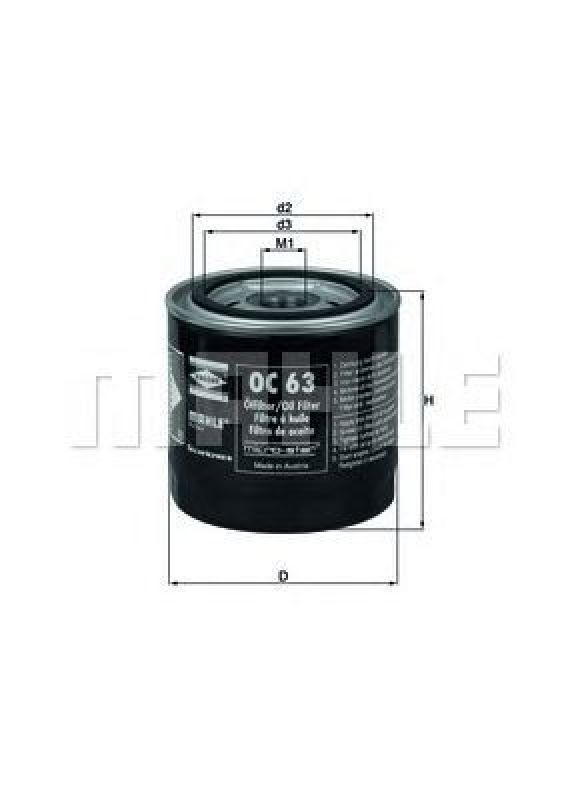 OC 63 KNECHT 72014439 - Oil Filter FENDT
