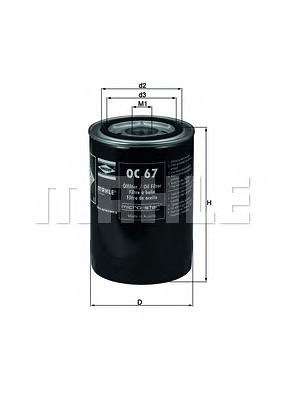 OC 67 KNECHT 72014470 - Oil Filter TOYOTA, DE TOMASO, MORGAN, FENDT