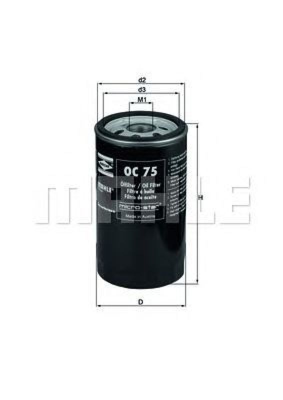 OC 75 KNECHT 77660541 - Oil Filter