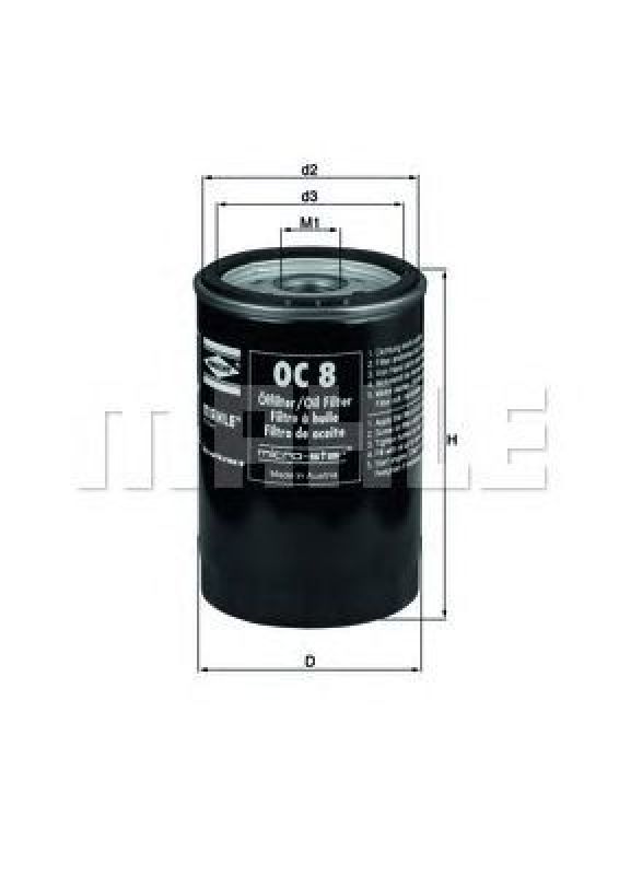 OC 8 KNECHT 77501356 - Oil Filter