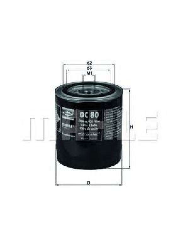 OC 80 KNECHT 77001670 - Oil Filter