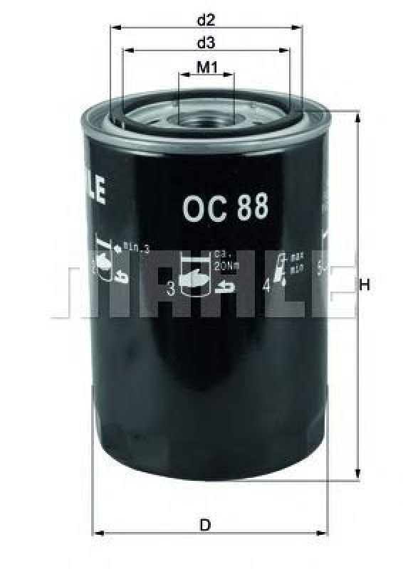 OC 88 KNECHT 77021074 - Oil Filter