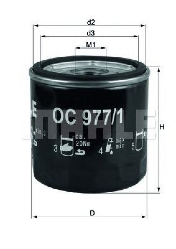 OC 977/1 KNECHT 70581855 - Oil Filter AUDI, VW, SEAT, SKODA