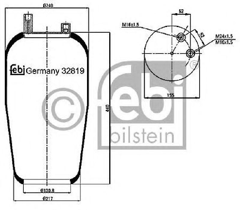 FEBI BILSTEIN 32819 - Boot, air suspension Rear Axle left and right MERCEDES-BENZ