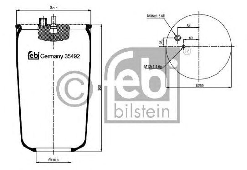 FEBI BILSTEIN 35492 - Boot, air suspension Rear Axle left and right MAN