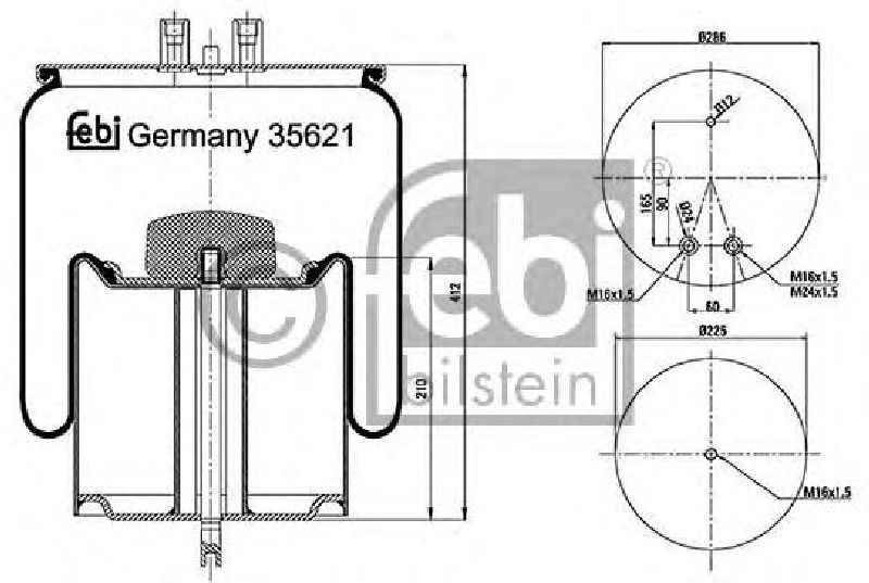 FEBI BILSTEIN 35621 - Boot, air suspension Rear Axle left and right RENAULT TRUCKS