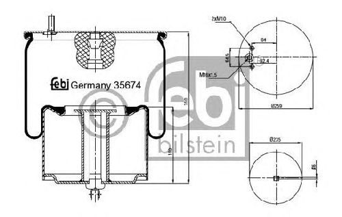 FEBI BILSTEIN 35674 - Boot, air suspension Front Axle left and right VOLVO