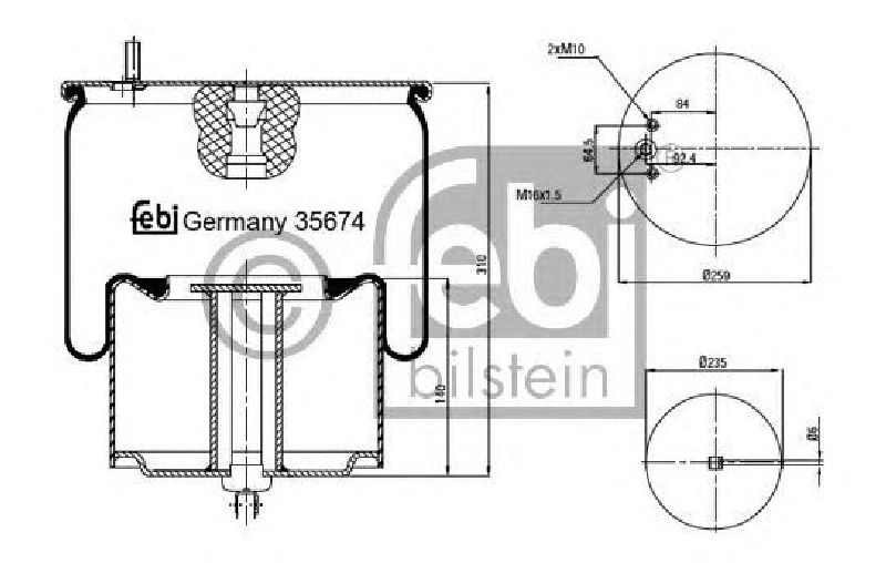 FEBI BILSTEIN 35674 - Boot, air suspension Front Axle left and right VOLVO
