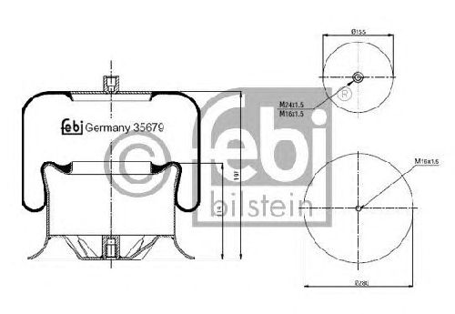 FEBI BILSTEIN 35679 - Boot, air suspension Front Axle left and right MERCEDES-BENZ