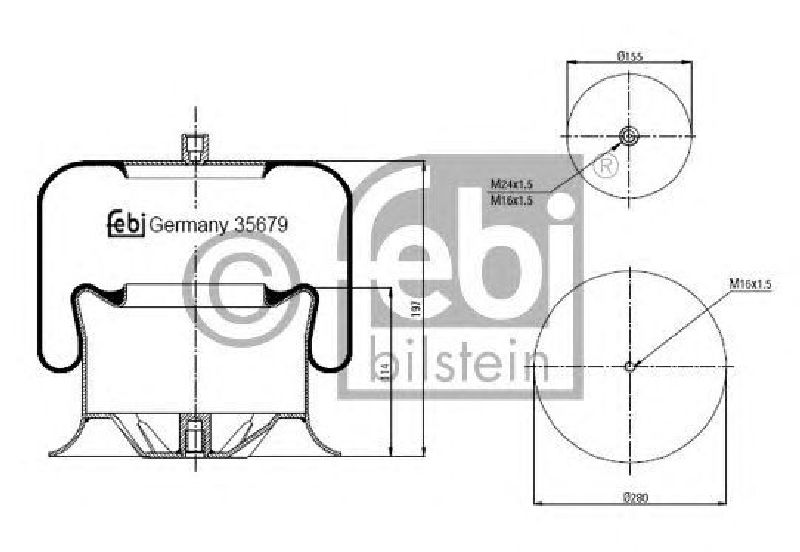 FEBI BILSTEIN 35679 - Boot, air suspension Front Axle left and right MERCEDES-BENZ