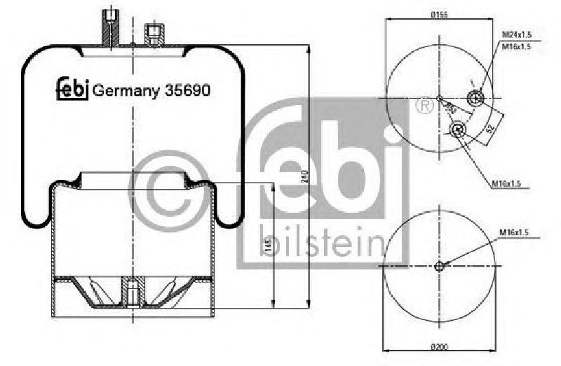 FEBI BILSTEIN 35690 - Boot, air suspension Rear Axle left and right