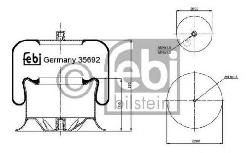 FEBI BILSTEIN 35692 - Boot, air suspension Front Axle left and right MERCEDES-BENZ