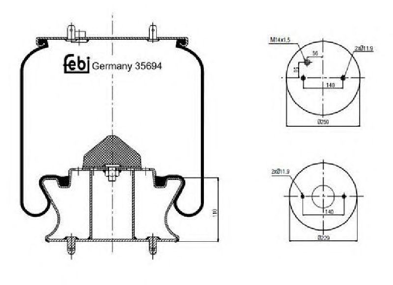 FEBI BILSTEIN 35694 - Boot, air suspension Front Axle left and right