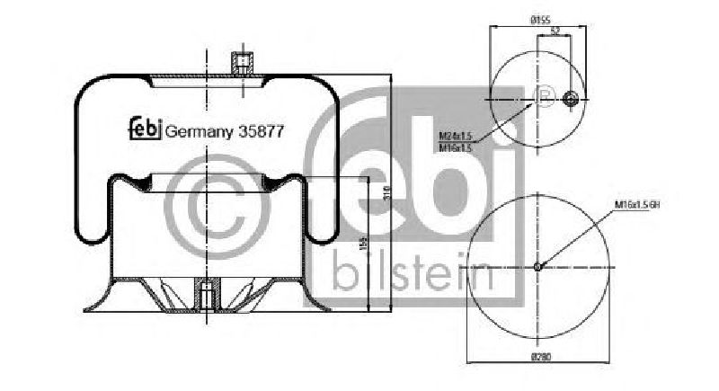 FEBI BILSTEIN 35877 - Boot, air suspension Rear Axle left and right MERCEDES-BENZ